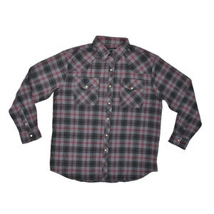 Stone Creek Plaid Western Flannel Snap Shirt Men's Regular Size L Long Sleeve